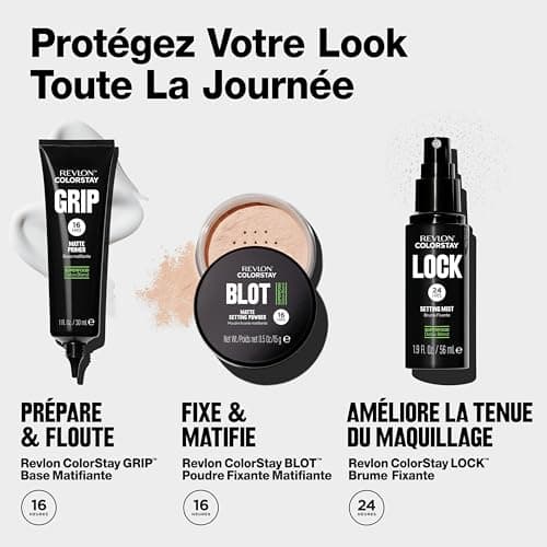 Revlon ColorStay Blot Face Powder, poudre matifiante, flouteur et absorbante de sébum, poudre fixatrice, absorbe le sébum, floute les imperfections et réduit l’apparence des pores, 14 g. - Image 8