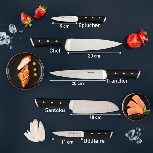 Tefal Ice Force K232S574 6-Piece Kitchen Knife Block + 5 Knives German Stainless Steel Blade 10 Year Guarantee High Performance Cutting and Cutting Edge - Image 3