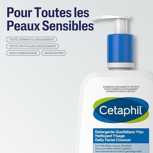Cetaphil Gel nettoyant visage 237ml, pour peaux sensibles mixtes à grasses, nettoyant visage femme et homme, à base de Niacinamide, Panthénol et glycérine - Image 5