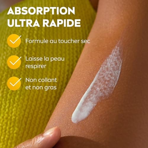 NIVEA SUN Lait Solaire Invisible Finish Protect & Hydrate SPF 50+ 150 ml — Crème Solaire résistante à l'eau — Protège et Hydrate — Haute Protection Visage et Corps - Image 5