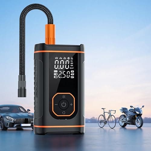 Compresseur D'Air Portatif Pour Pneus De Voiture,Accessoires Moto Alimentés Par Batterie,Gonfleur De Pneu Pour Voiture Et Véhicule Automobile - pour Automobiles, Motocyclettes, Bicyclettes, Ballons et - Image 3