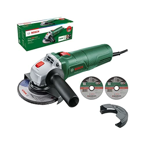 Meuleuse d’angle Bosch UniversalGrind 750-125 (livré dans un carton; 750 W ; 2 disques à tronçonner droit ; 1 disque à meuler ; pour meuler, tronçonner, brosser et poncer) – Amazon Edition - Image 2