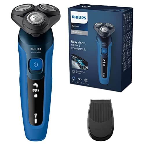 Philips Series 5000, Rasoir électrique 100 % étanche, Lames ComfortTech à 360°, Têtes de contour, Affichage avancé, Tondeuse de précision SmartClick, S5466/18 - Image 3
