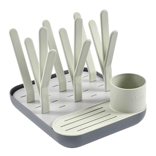 BÉABA, Bottle Drier and Dryer, Large Capacity, Modular, Up to 6 Bottles and Children's Dishes, Accessory Pot, Optimised Flow, Easy to Storage, Compact, Practical, Sage/Mineral - Image 2