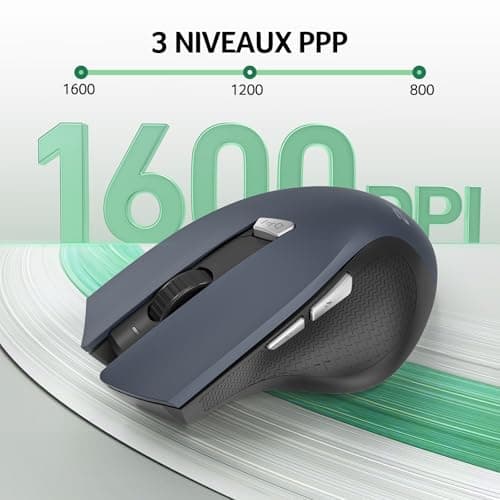 acer Wireless Mouse, Ergonomic 2.4GHz Computer Mouse with Mini USB Receiver, Wirless Mouse Optical USB, 1600 DPI Adjustable, 6 Buttons, Compatible with PC/Mac/Laptop/Chromebook - Image 4