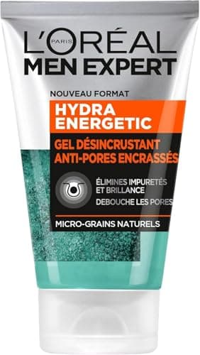 L'Oreal Men Expert - Anti-Pore Scouring Gel for Men - Exfoliating Facial Care - Concentrated in Natural Micro-Grains - All Skin Types - Hydra Energetic - 100 ml - Image 2