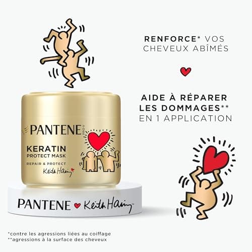 Pantene Pro-V x Keith Haring Art Collection Repair & Protect Keratin Protect Masque Capillaire 300ml Cheveux Secs et Abîmés, Aide à Réparer 6 Mois de Dommages, en 1 Application - Image 8