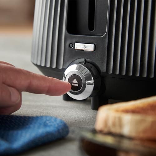 Russell Hobbs Toaster [for 2 slices] Brontë Black (6 settings, matte finish, silver accents, thaw, warming, raising, lift & look, roll holder) 26760-56 - Image 4