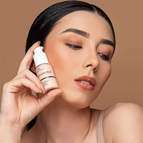 PHOERA Fond de Teint,PHOERA Foundation,imperméable Professional Makeup Fond de Teint Liquide Couvrant Tenue 24h - Matte & Poreless Finish (102+104/ Nude+Buff Beige) - Image 6