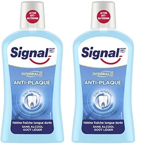 SIGNAL - Bain de Bouche Intégral 8 Anti-Plaque - Lutte contre les bactéries et la plaque dentaire - Haleine fraiche longue durée - Sans Alcool - 500ml (Lot de 2) - Image 3