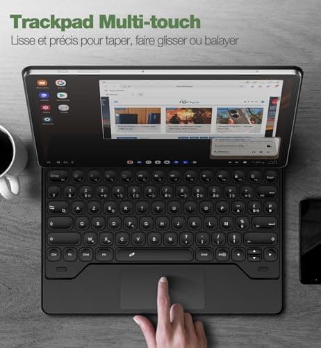 Dexnor Keyboard Tablet for Samsung Galaxy Tab S10+ Plus/S9+ Plus/S9 FE+ Plus/S8+ Plus/S7 FE/S7+ Plus 12.4 Inch Magic Style Keyboard with Magnetic Backlit Trackpad French AZERTY Black - Image 6