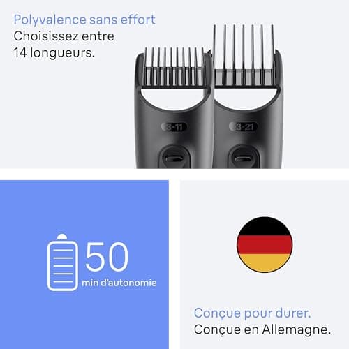 Braun Kit De Rasage Tout-En-Un Series 3, 8-En-1, Lame Ultra-Affûtée, 14 Longueurs, Coupe Précise Pour Visage Et Cheveux, Autonomie De 50 Min, Style Facile Et Rapide, AIO3540, Gris - Image 7