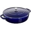 STAUB Chistera Cast Iron Sauté Pan, Diameter 24 cm, 2.4 L, Intense Blue - Image 3
