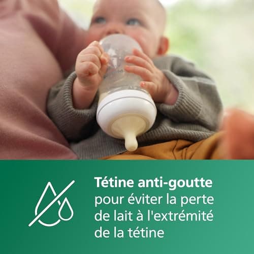 Philips Avent Kit biberons en verre pour nouveau-né – 3 biberons à Réponse Naturelle, sucette ultra-douce 0 à 6 mois, sans BPA (modèle SCD878/11) - Image 7
