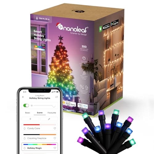 Nanoleaf Guirlande Lumineuse Connectée 24M avec Modes de Noël, 300 LEDs RGB IC Adressables, Intérieur & Extérieur, Musique Sync, Matter over WiFi, App Voix Contrôle (Alexa Apple Google Home) Salon - Image 5