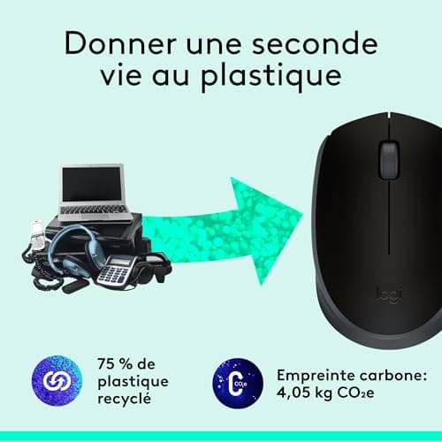 Logitech B170 2.4GHz Wireless Mouse with Nano Receiver, Optical Tracking, Long-Life Battery 12 Months, Ambidextrous, Compatible with PC/Mac/Laptop - Grey - Image 6