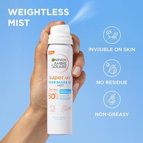 Garnier Ambre Solaire Super UV - Instant Protective Sun Mist Face and Neck - Protection & Anti-Pollution - For All Skin Types - 75 ml (Pack of 2) - Image 4