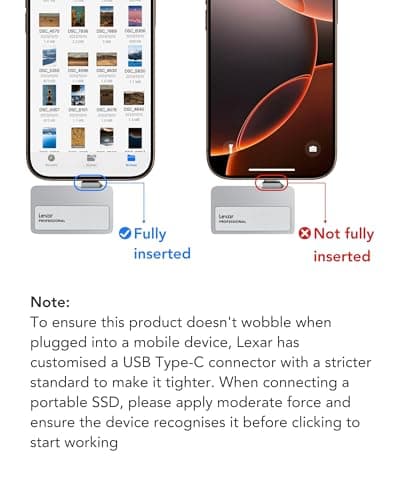 Lexar Professional Go Portable SSD with HUB 2TB, Ultra-Compact, Supports Apple ProRes, Up to 1050MB/s Read and 1000MB/s Write, USB 3.2 Gen 2, IP65, for iPhone 15/16 Pro, Silver - Image 3