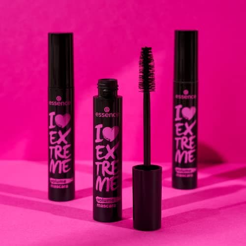 essence I LOVE EXTREME Volume Mascara – Mascara noir n°01 pour un volume intense, allonge et recourbe les cils. Vegan, sans parfum, sans microplastiques ni nanoparticules. Pack de 3 (3x12ml). - Image 6