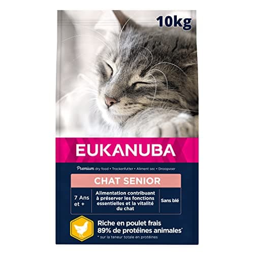 EUKANUBA Premium Dry Food for Senior Cat - 100% Complete and Balanced Food - Rich in Rice - Fresh Chicken - L-Carnitine - Non-GMO, Wheat Free - Resealable Bag - 10kg - Image 2