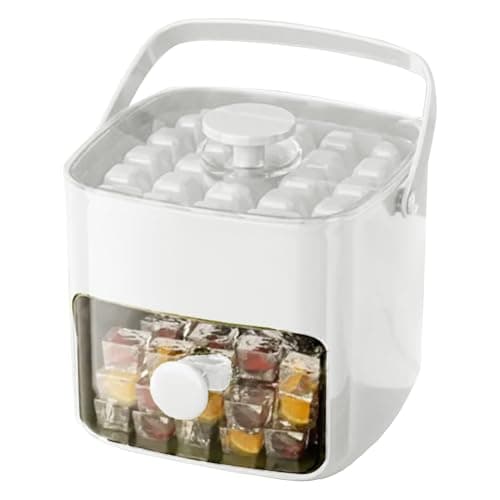 Ice Cubes Maker | 48 Compartiments Machine À Glaçons À Pression | Box Ice Avec Scoop | Réutilisable Ice en Réseau de Glace avec Poignée pour les Cocktails et le Jus de Café - Image 2