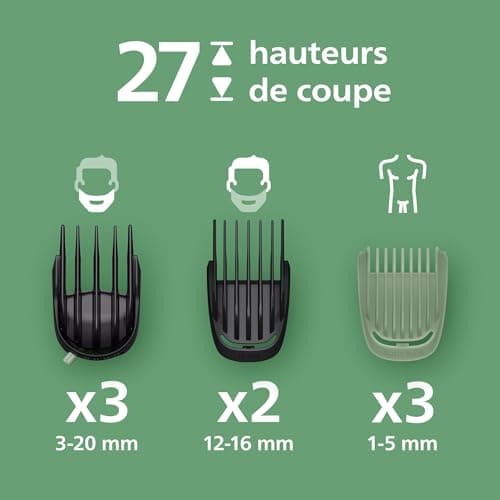 Philips Multigroom 9000 Series All-in-One Trimmer 19 Accessories + OneBlade Men's Razor - Beard Hair & Body Trimmer Set, 27 Cutting Heights (0.2-20mm), MG9556/15 - Image 5