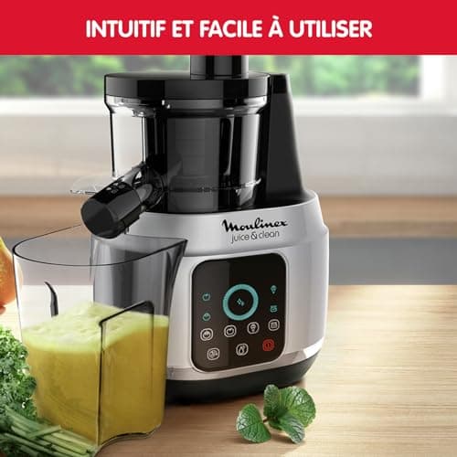 Moulinex Juice & Clean ZU420E10 Fruit and Vegetable Juice Extractor, Vitamin Juice, Press, 150 W, 42 to 83 RPM, Fresh Fruit Juice, Jam, Grout, Sorbet, Automatic Cleaning - Image 7
