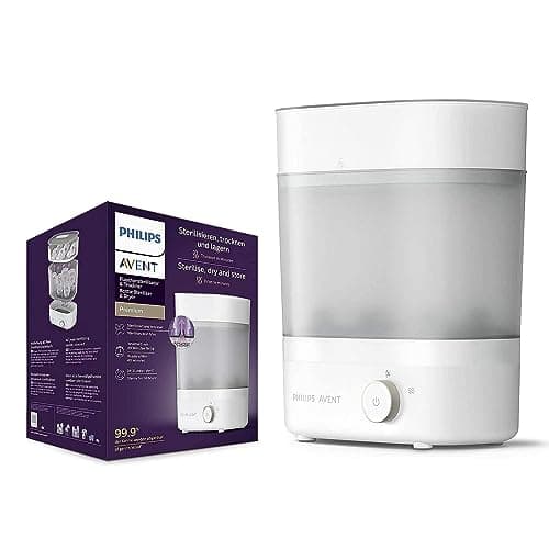 Philips AVENT SCF293/01 Premium Baby Bottle Steriliser and Dryer Eliminates 99.9% of Bacteria Chemical Free Capacity 6 Bottles/Dummies and Accessories - Image 2