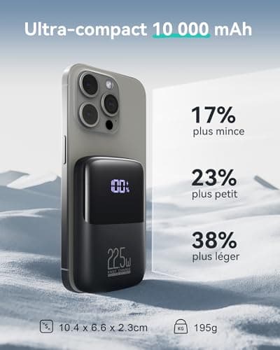 INIU External Battery, Mini 10000mAh 22.5W Power Bank Quick Charge Portable Charger, USB C Out & Input Powerbank with Stand for iPhone 17 16 15 14 13 Pro Max Plus Samsung S23 S22 AirPods iPad - Image 3