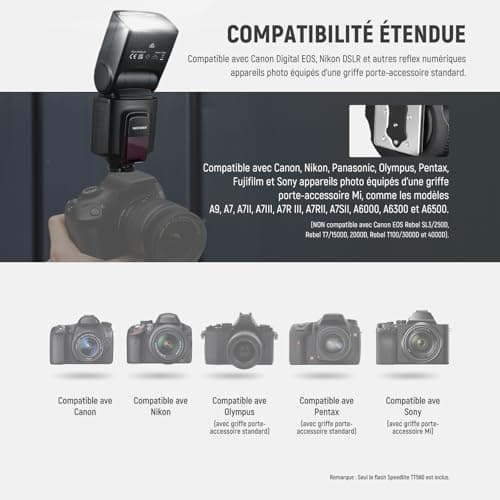 NEEWER TT560 Flash Speedlite Compatible with Canon Sony Nikon Panasonic Olympus Pentax and Other DSLR, Studio Lighting, Digital Camera, with Shoe Standard Accessory Holder - Image 4