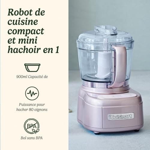 Cuisinart Mini Prep Pro Mini Food Processor Compact Food Processor, Blender, Spice Blender, Pulse Function & Drip Holes - 900ml Capacity - Dishwasher Safe - Pink - Image 4