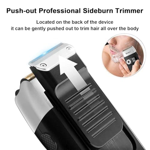 KEMEI Aluminum Foil Razor for Men Barber Shaver Rechargeable Electric Razor with Beard Trimmer, Cordless Lithium Titanium Aluminum Foil Shaver with Travel Case - Image 5