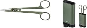 Fiskars Precision Pruning Shears with Case, Urban Plant Care, For Fine Cuts on Indoor Plants, Total Length 17 cm, Stainless Steel/Plastic, Dark Green/Black, 1075315