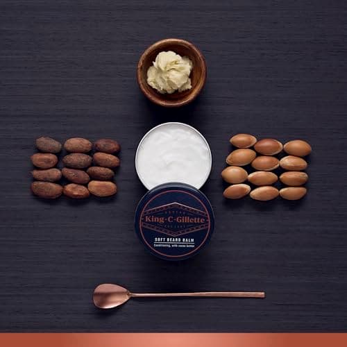 Gillette King C. Men's Beard Set, Mini Travel Kit Face Care Essentials, 3 Day Moisturizing Beard Care, Cleanser, Cocoa Butter Balm to Complete Shaving Routine - Image 5