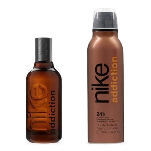 NIKE - Addiction Man Promotion Parfum 100 ml + Déodorant 200 ml, Eau de Cologne et Déodorant pour Homme, Parfum Spray, Eau de Toilette Naturelle, Arôme Fruité de Poire, Figue et Mandarine - Image 5