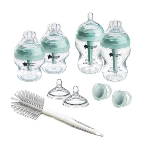 Tommee Tippee Biberons, Coffret nouveau-né Anti-colique Avancé, 4 x biberons avec 2 x tétines à débit moyen, tube de ventilation anti-colique - Image 3