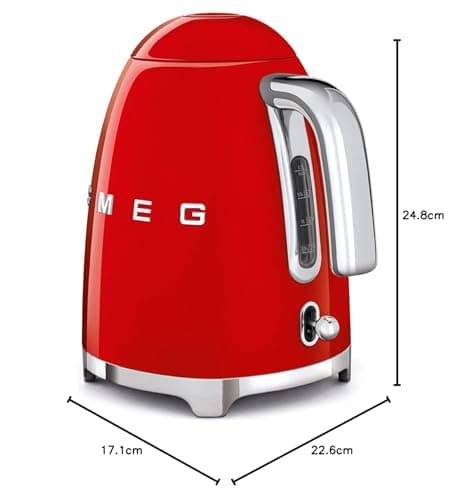 Smeg, KLF03RDEU Electric Kettle 1.7 L, Washable Anti-Limescale Filter, Automatic Safety Shutdown, Water Level Indicator, Non-slip Base, Cord Range, Power 2400 W, Red - Image 5