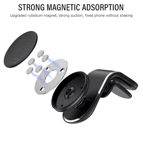 Magnetic Car Phone Holder, Magnetic L Shape Cell Phone Holder, Magnetic Phone Holder for Mobile Phone Car Parts (Black Plastic) - Image 4