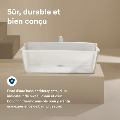 Stokke Flexi Bath X-Large, Sandy Beige - Spacious foldable baby bath - Lightweight & easy to store - Convenient to use at home or on the go - Ideal for children from 0 to 6 years old - Image 7