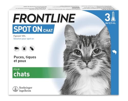 Frontline Spot-on Chat - Anti Puces, Tiques & Poux Broyeurs - Protège Pendant 4 Semaines Contre Les Puces/2 Semaines Contre Les Tiques - Fabriqué en France - 3 Pipettes - Image 2