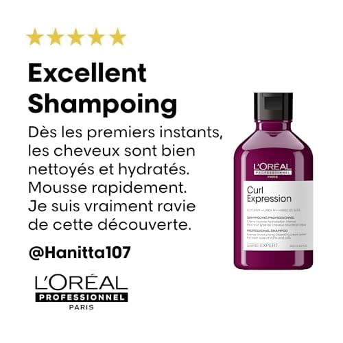 L'OREAL PROFESSIONNEL - Crème Lavante Hydratation Intense Curl Expression - Shampoing Cheveux Bouclés & Crépus - Homme & Femme - Hydratation Longue Durée - 300 ml - Image 7