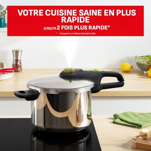 TEFAL Pressure cooker stainless steel 6 L (4-6 people), pressure cooking, quick cooking, 2 programs, 5-point safety system, induction pressure cooker, secure 5 NEO P2530738 dishwasher safe - Image 4