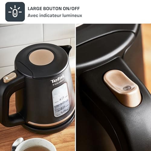 Tefal Electric kettle 1 L, quick boiling, removable anti-limescale filter, ergonomic handle, 2 water level windows, 360° base, Includeo, black, KI533811 - Image 8