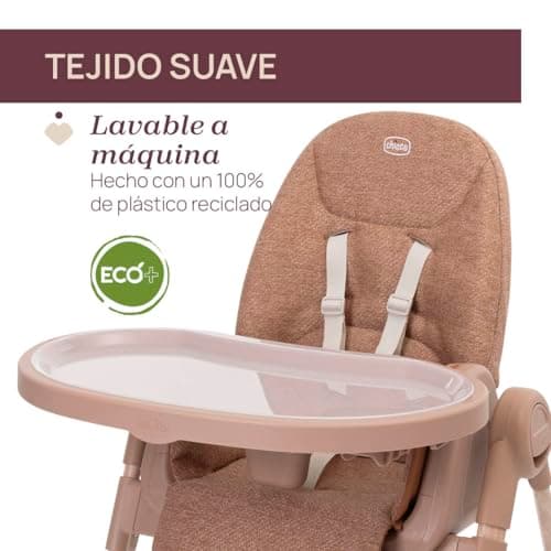 Chicco Polly Armonia Baby Highchair, Evolutionary for Children from 0 Months to 40 kg, 9 Levels of Height, 3 Tilt Positions, Adjustable Footrest, Compact Folding, 4 Wheels, Red - Image 6
