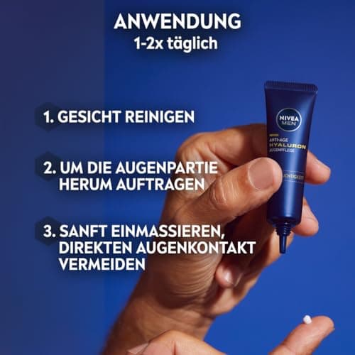 NIVEA MEN Crème contour des yeux anti-âge à l'acide hyaluronique - Contre les rides et les cernes - Soin hydratant pour les yeux à l'acide hyaluronique (15 ml) - Image 5