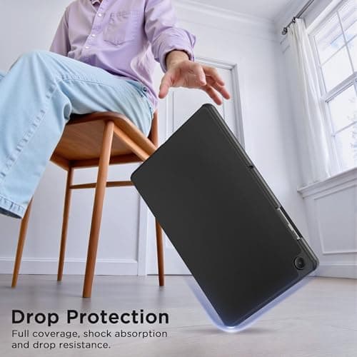 EasyAcc Case for Samsung Galaxy Tab A11+ Plus 2025 / A9+ 11 Inch 2023, Ultra Slim PU Leather Protective Case with Auto Wake/Sleep Function - Black - Image 7