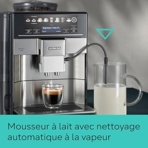 SIEMENS, automatic coffee machine, milk system, 12 drinks, automatic milk system cleaning, ceramic grinder, large touch screen, EQ6 plus s500, TE655203RW - Image 5