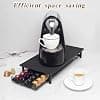 Coffee Pod Holder for Nespresso Capsules Holder Metal Storage with Sliding Drawer Large Capacity 36 Pods Non Slip Coffee Capsule Organizer Black for Kitchen - Image 5