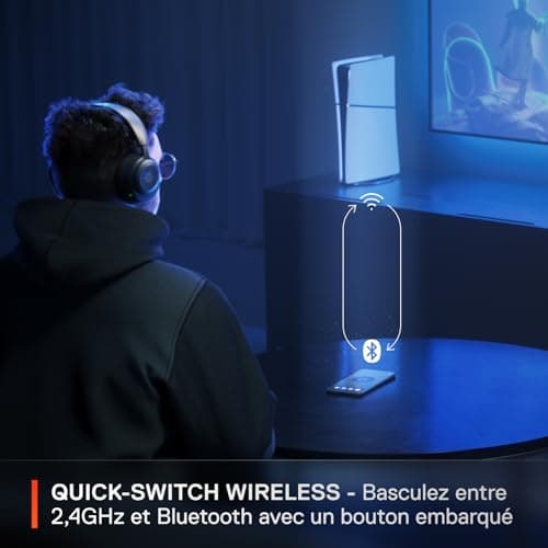 SteelSeries Arctis Nova 5P PS5 Wireless Gaming Headset - Neodymium Magnetic Speakers - 100+ Audio Profiles - 60h Battery - 2.4GHz or BT - ClearCast Gen 2.X Mic - For PS4/5, PC, Switch, Mobile - Image 4