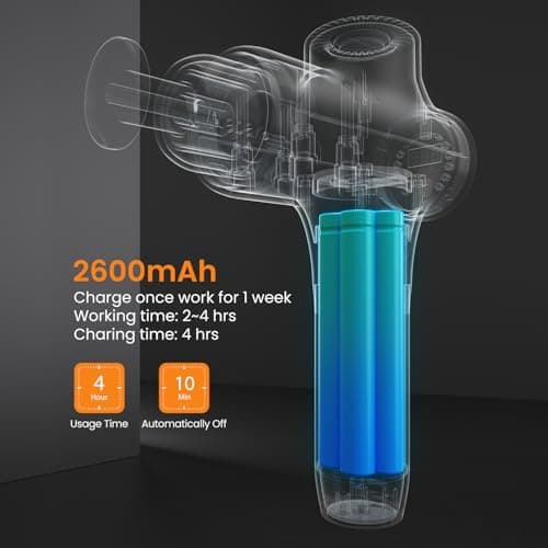 Mebak 3 Muscle Massage Gun Portable Electric Massagers Deep Tissue Massager Pain Relief Ultra Quiet with 7 Head 5 Speeds 12 mm Amplitude - Image 7